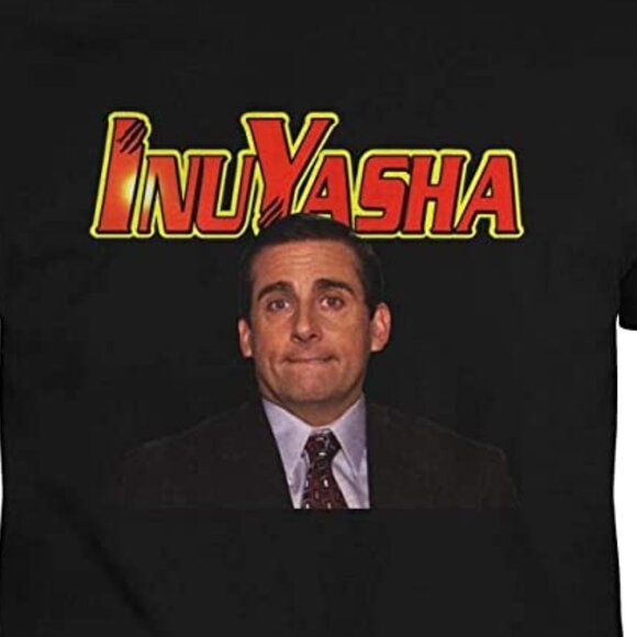 Inuyasha Michael Scott Crossover T-Shirt Anime Comedy Parody Graphic Fan Gift 90 - Picture 2 of 5